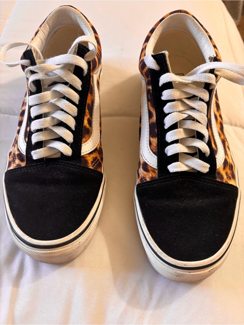 Vans Leopard Print Old Skool Sneakers - Black/Leopard - Picture 2 of 5